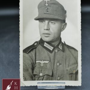 Postcard picture of a german soldier in ww2  - M36 uniform and edelweiss