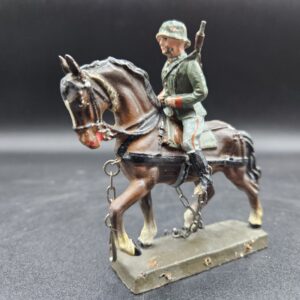 Lineol - Heer Reiter mit Karabiner auf Artillerie pferd