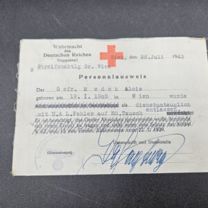Wehrmacht des Deutschen Reiches Truppenteil Personalausweis - 26 juli 1943