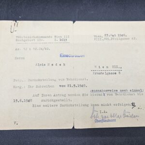 EINSCHREIBEN - 23 mai 1940