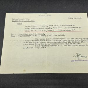Gestellungsbefehl 12.07.1941 - Wien