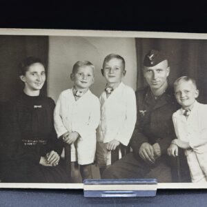 Family postcard picture with a german soldiers in ww2 - Luftwaffe