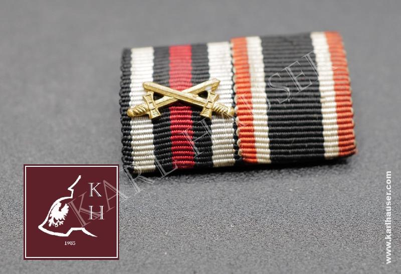 Art.  bandspange-ehrenkreuz-fur-frontkampfer-mit-schwertern-and-kriegsverdienstkreuz-ribbon-with-metal-details
