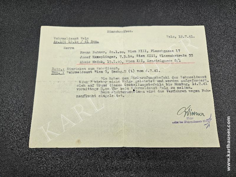 Art.  gestellungsbefehl-12-07-1941-wien