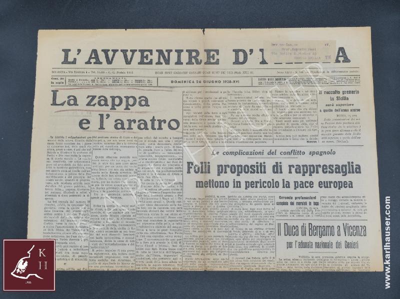 Art.  lavvenire-ditalia-26-giugno-1938