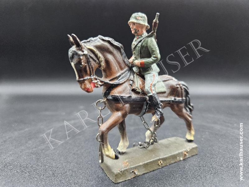 Art.  lineol-heer-reiter-mit-karabiner-auf-artillerie-pferd