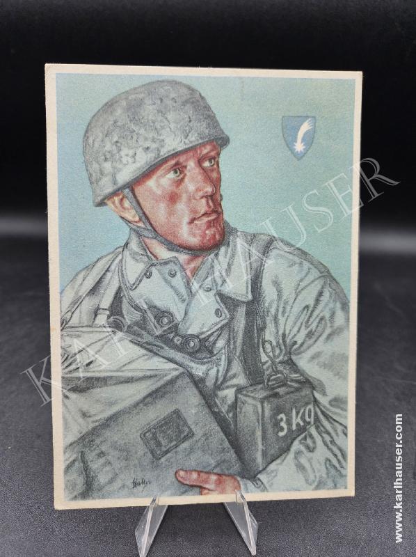 Art.  postcard-of-a-fallschirmjager-combat-engineer-w-willrich