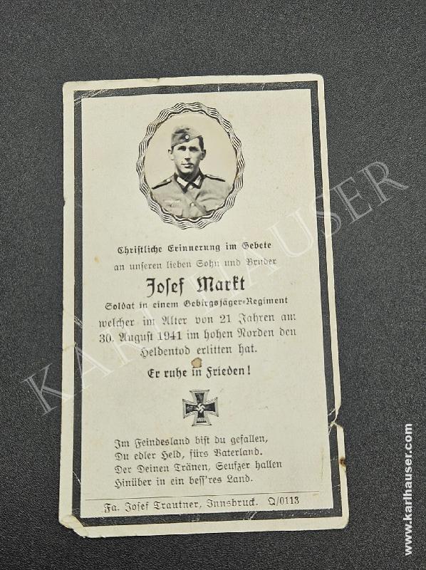 Art.  wehrmacht-sterbebild