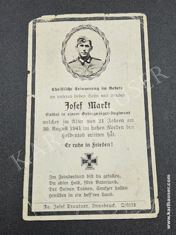 Art.  wehrmacht-sterbebild